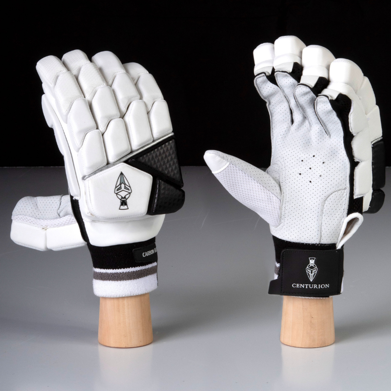 Black and white batting top gloves